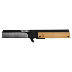 Cuchillo plegable Quadrant filo liso mango de bambú GERBER
