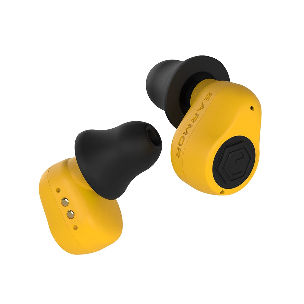 Tapones auditivos electrónicos Earmor M23T AI Amarillo imagen par