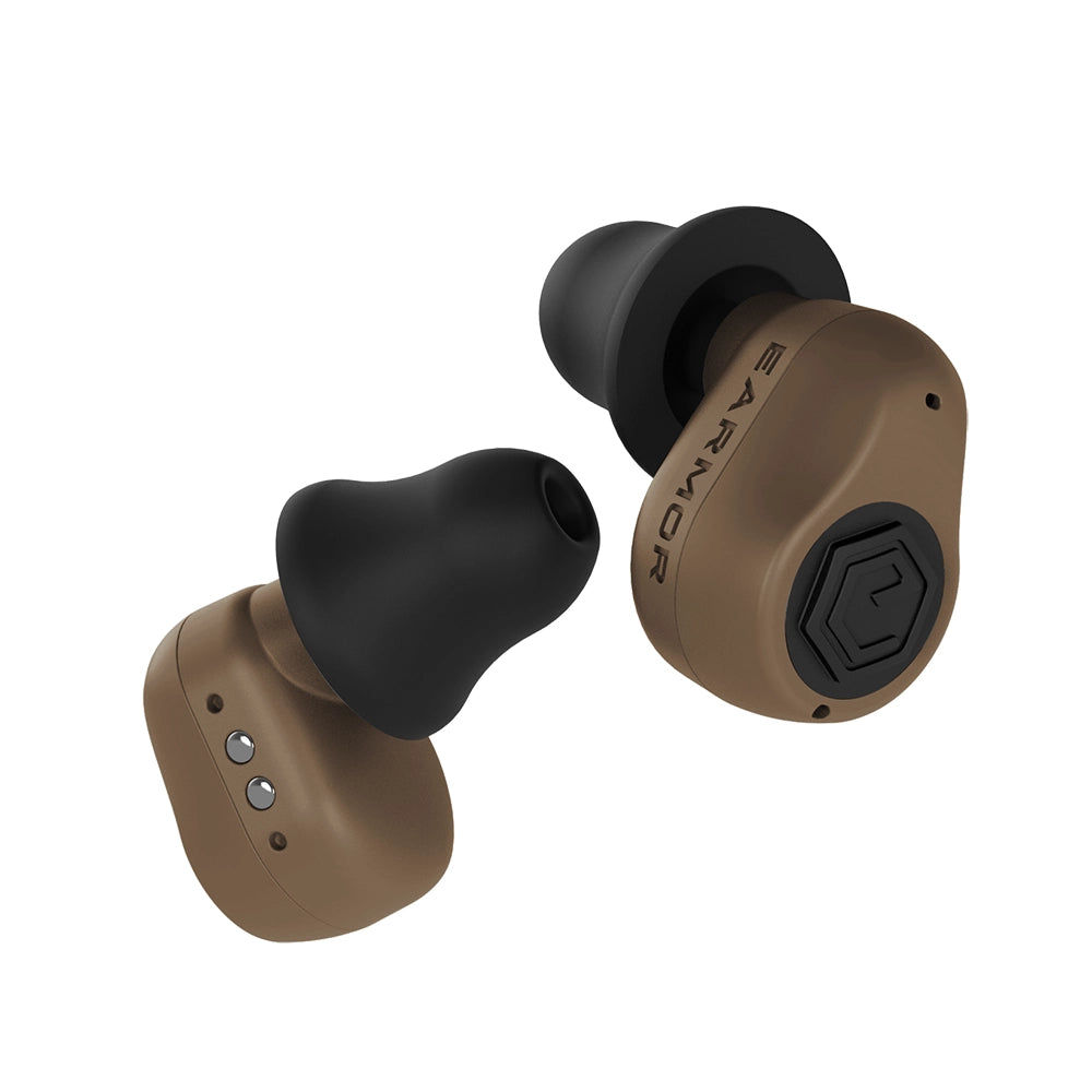 Tapones auditivos electrónicos Earmor M23T AI Marrón imagen par
