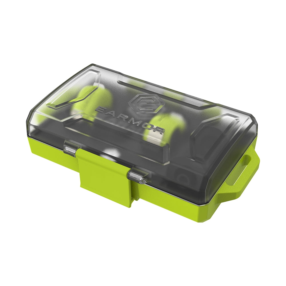 Tapones auditivos electrónicos Earmor M23T AI Verde imagen estuche