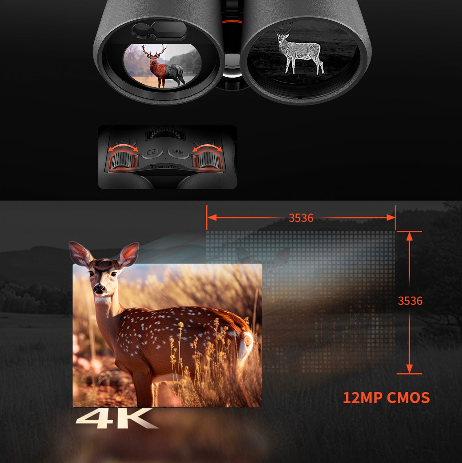 Binocular térmico multi-espectral ThermTec Ventus con telémetro