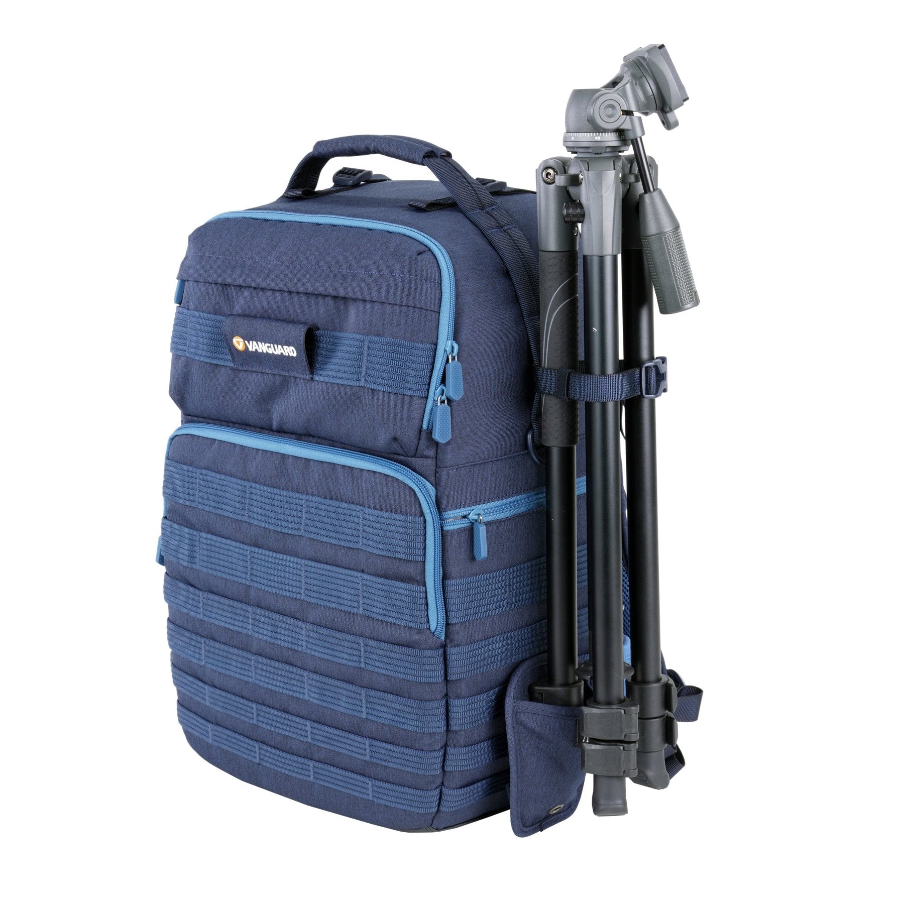 Mochila para cámara y equipo táctica Veo Range T48 NV, trípode en lateral