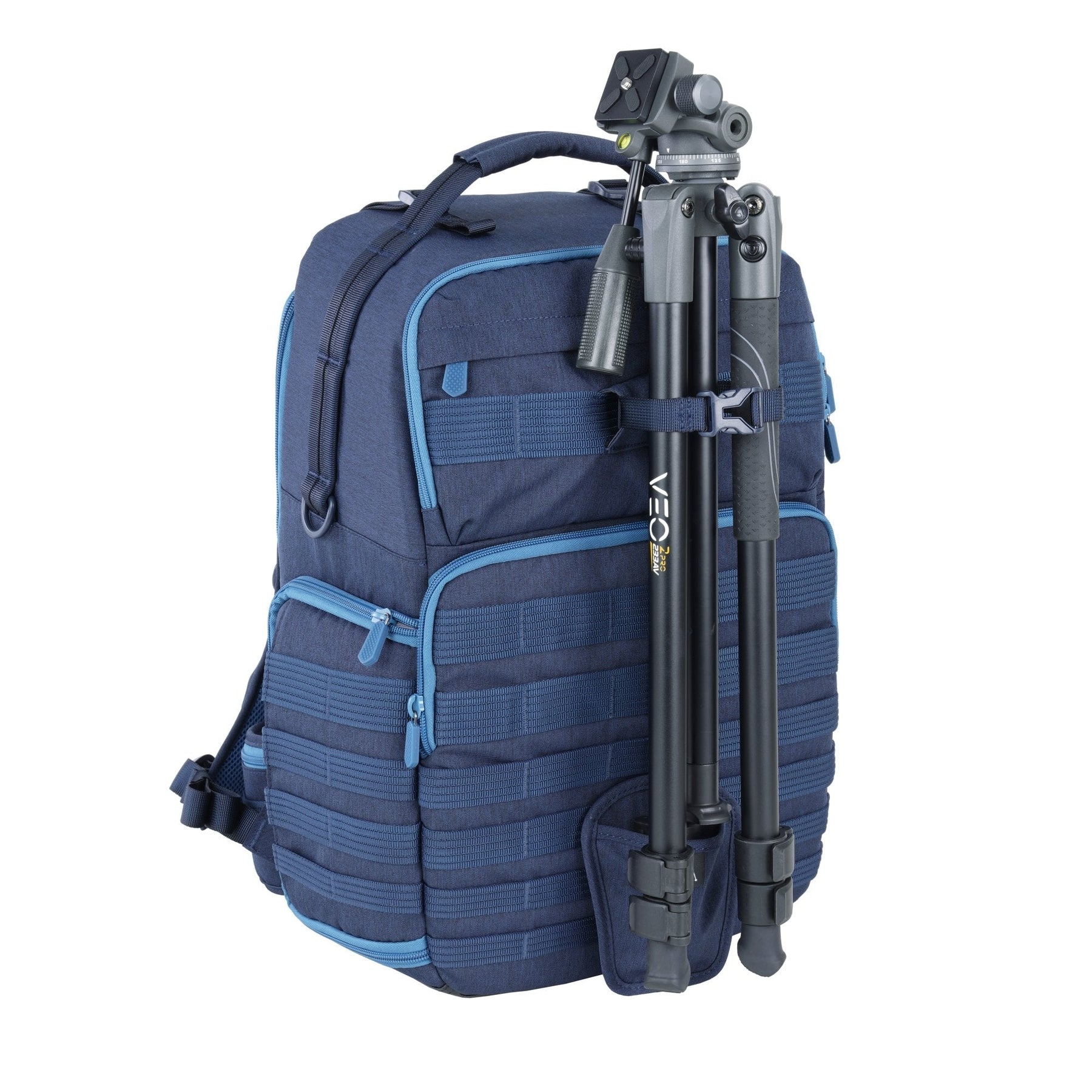 Mochila para cámara y equipo táctica Veo Range T48 NV, trípode en frontal