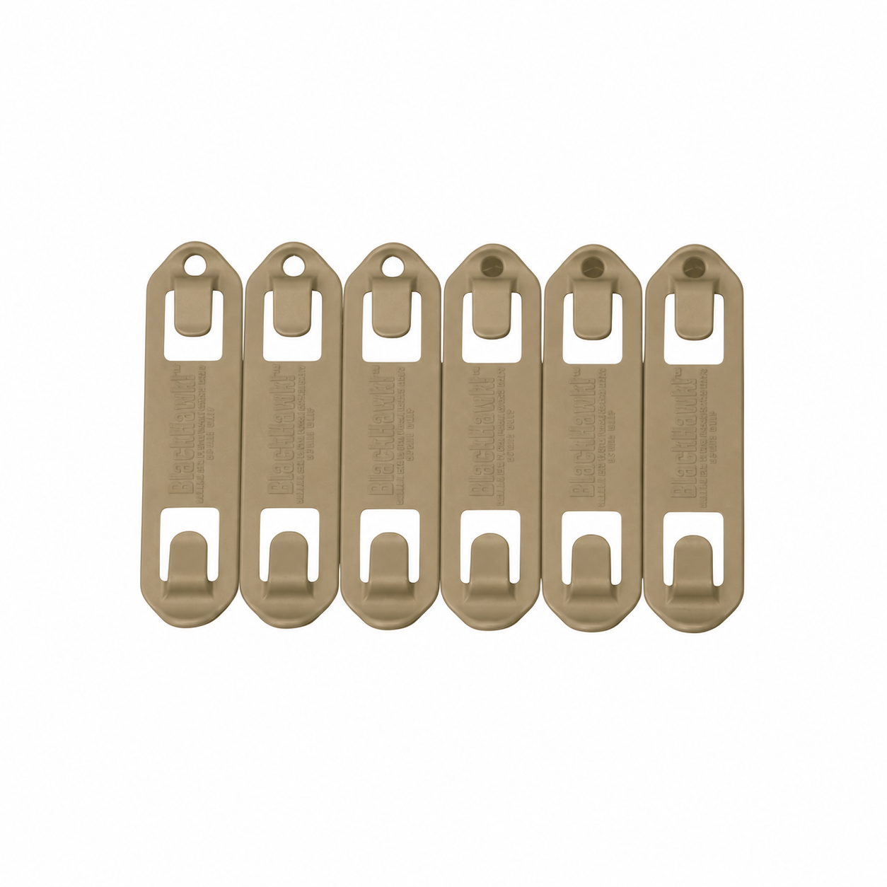 Clips Blackhawk S.T.R.I.K.E. PALS/MOLLE | Pack de 6 — Coyote / 3 pulgadas