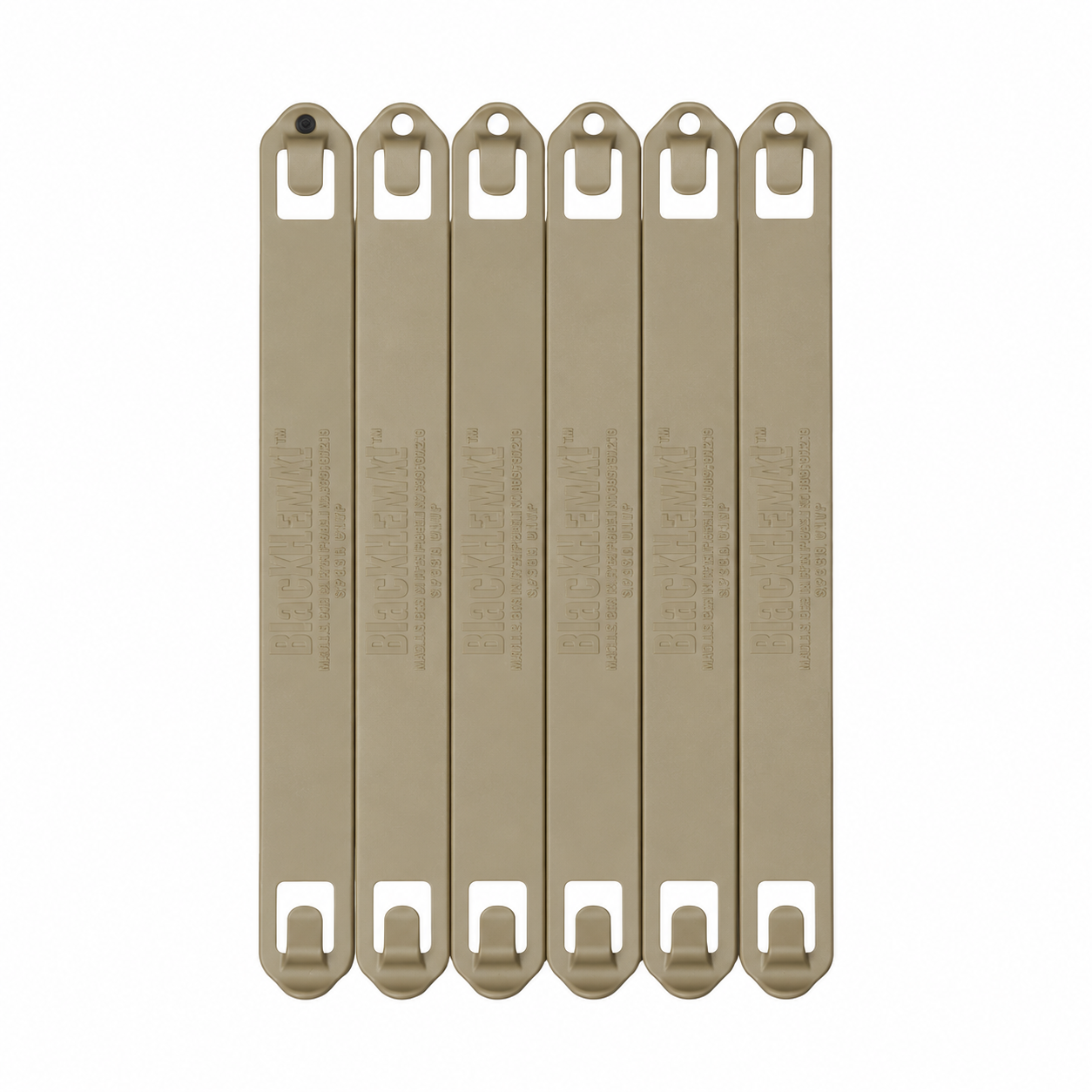 Clips Blackhawk S.T.R.I.K.E. PALS/MOLLE | Pack de 6 — Coyote / 9 pulgadas