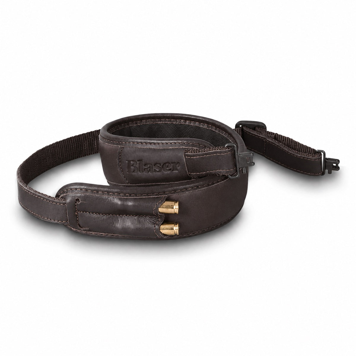 Correia Porta-Arma em Couro Bicolor Castanho Escuro Blaser