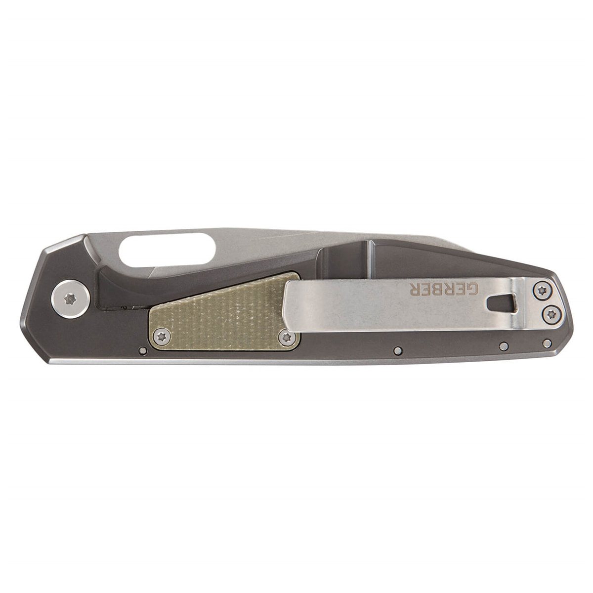 Cuchillo plegable Slimsada filo liso micarta verde oliva GERBER - foto 2