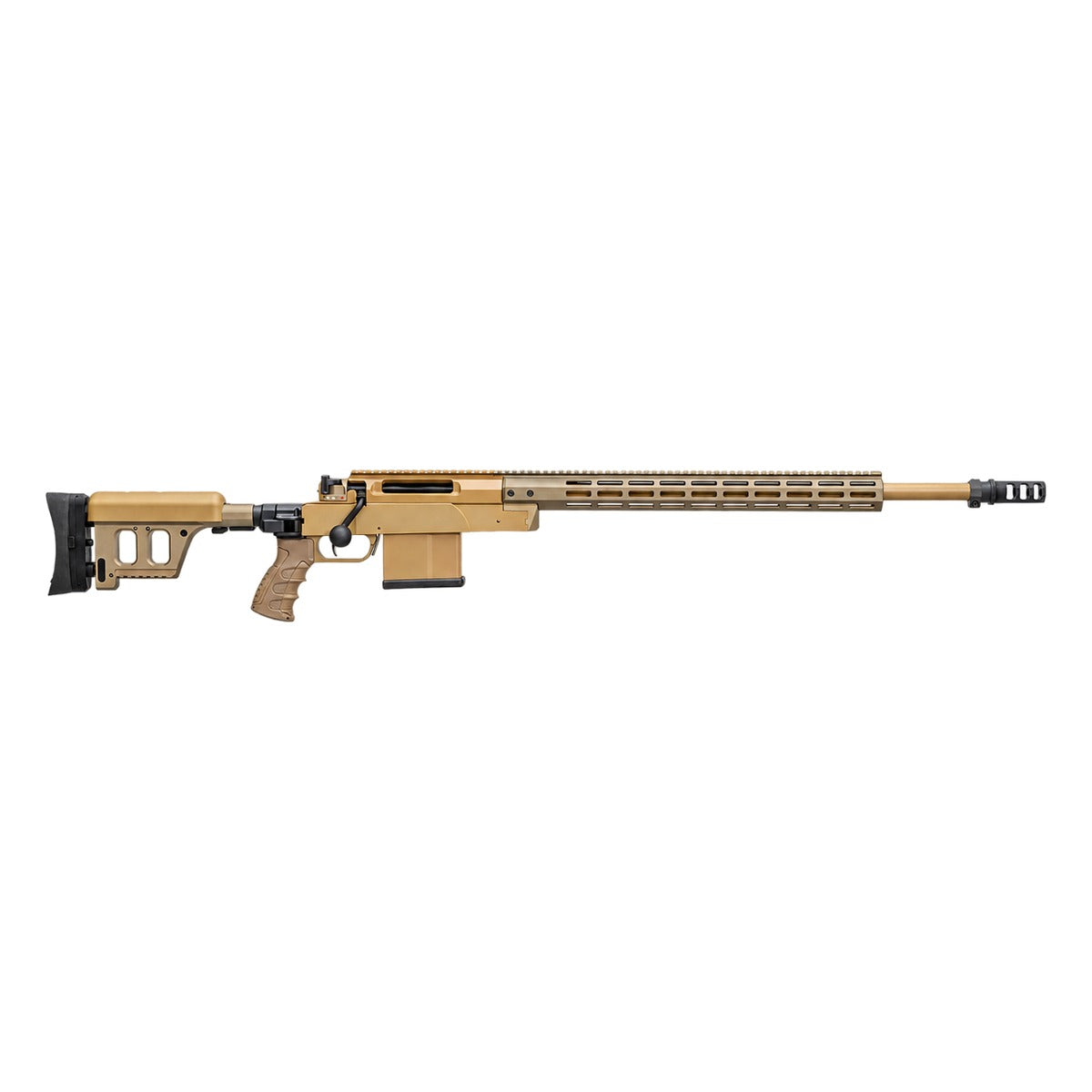 Rifle de precisión Haenel HLR Pro en color arena con culata plegable
