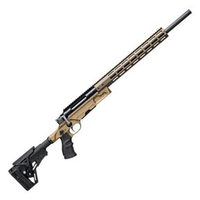 Rifle de precisión Haenel LR One con culata retráctil AR y guardamanos M-Lok en arena y negro