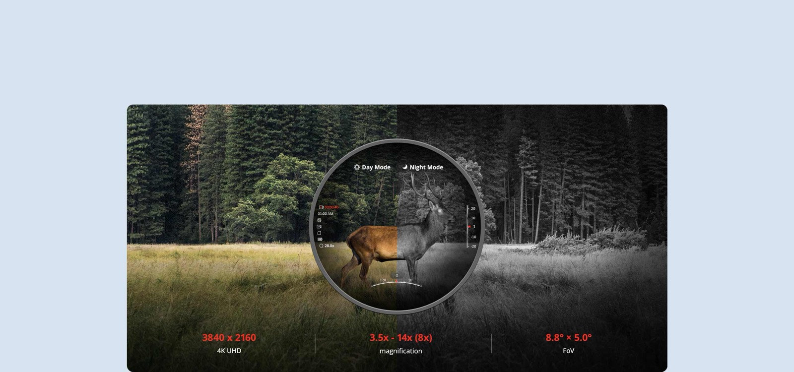 UHD 4K+ para imágenes vívidas e informativas - Visor nocturno diurno digital Hikmicro 4K Alpex LRF A50EL con Telémetro