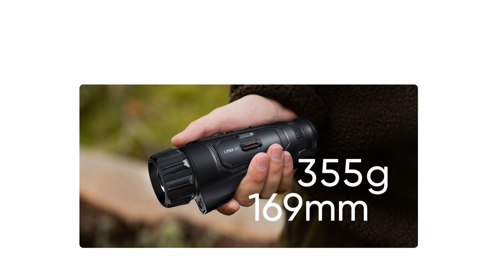 Longitud de 169 mm y peso ligero de 355 g. Diseñado para llevarlo todo el día y guardarlo en cualquier bolsillo. - Monocular térmico Hikmicro LYNX Pro LH25 3.0