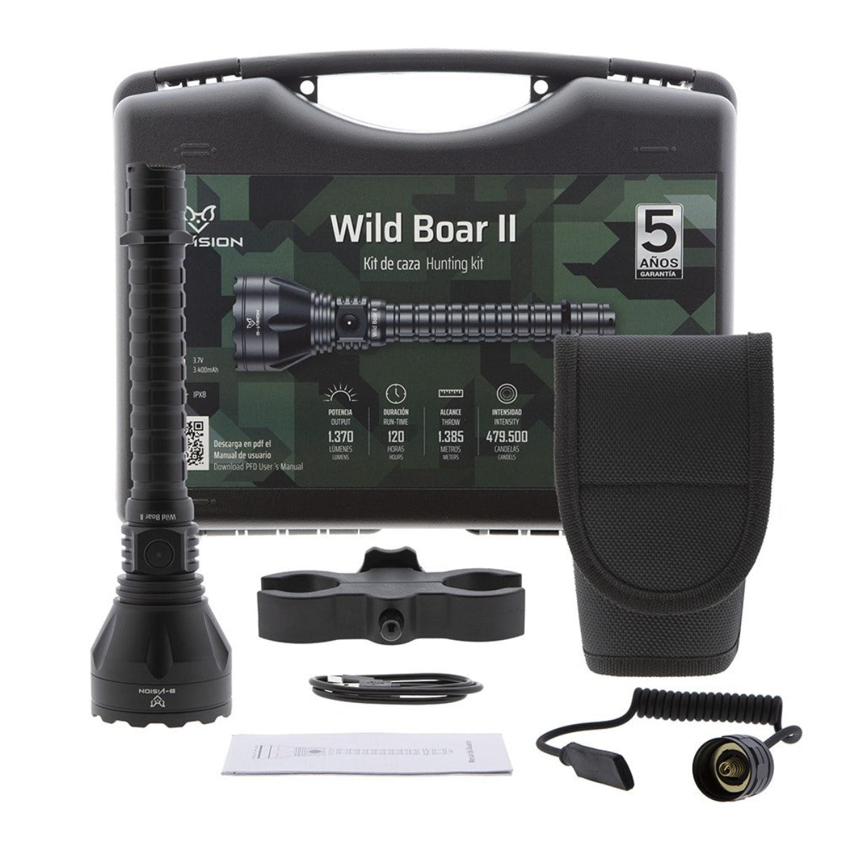 Kit de caza con linterna Wild Boar II Bat Vision