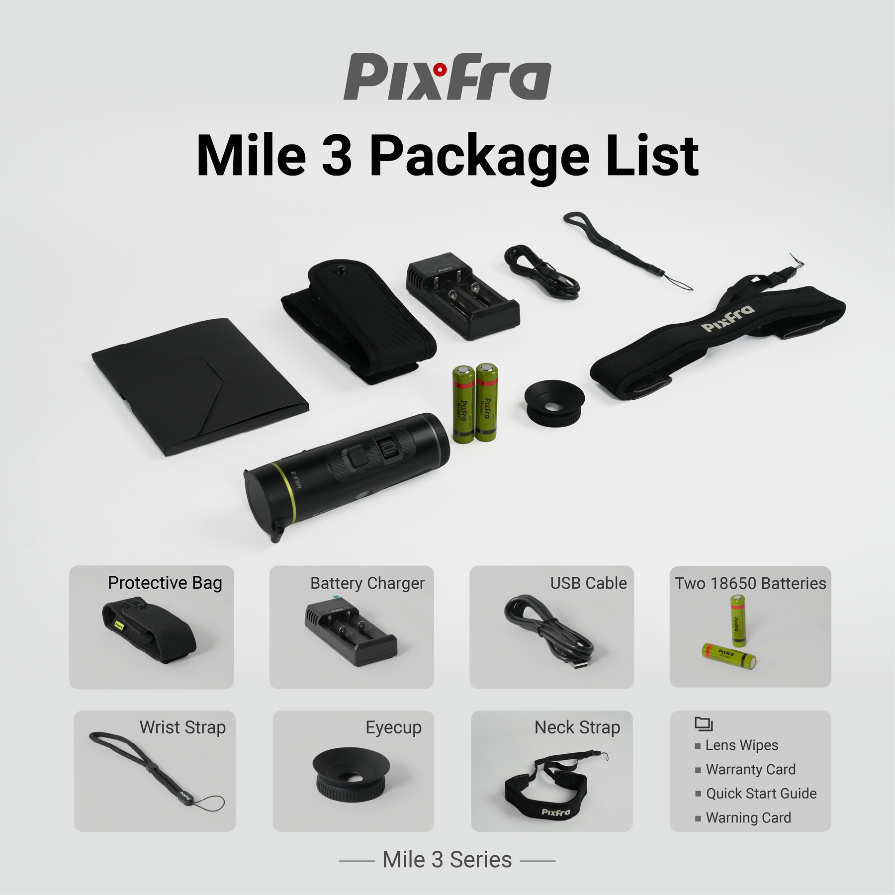 Pixfra Mile 3: equipo, dos baterías y accesorios incluidos