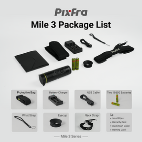 Pixfra Mile 3: equipo, dos baterías y accesorios incluidos