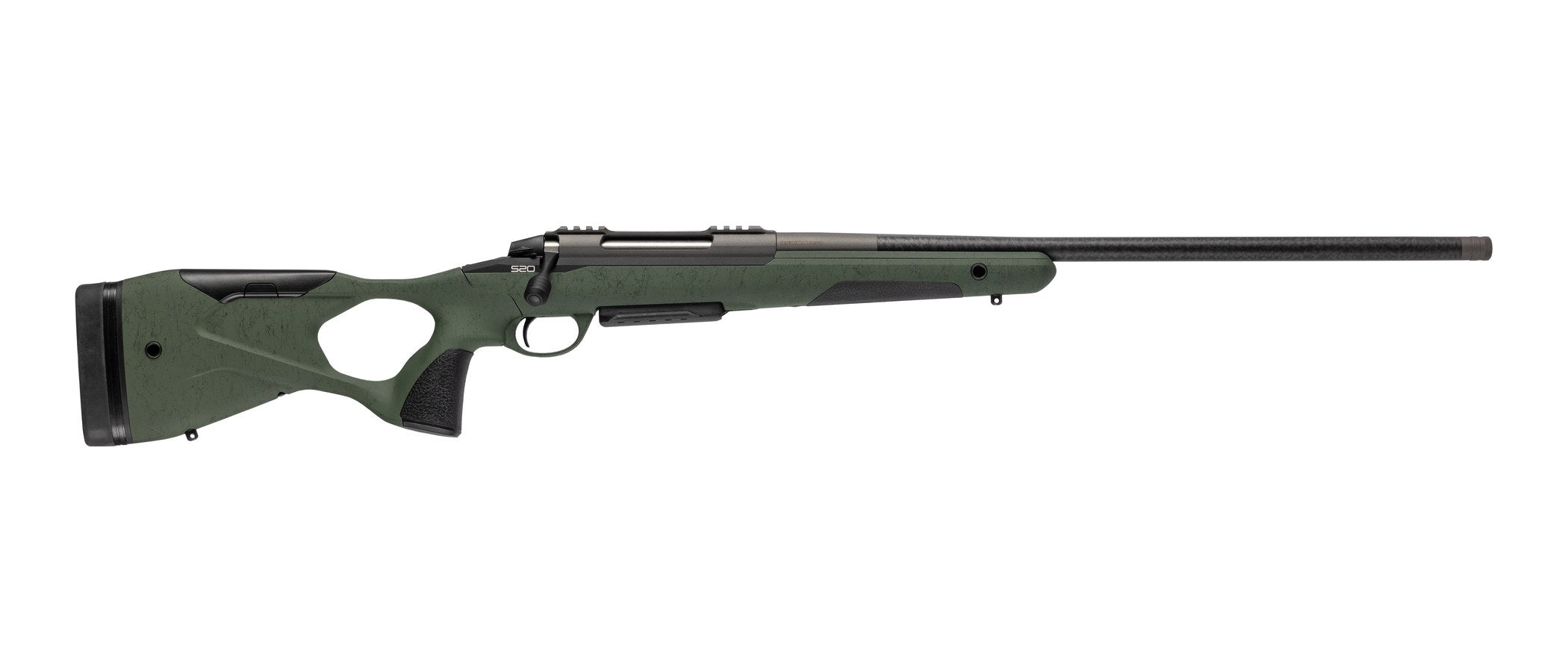 Rifle Sako S20 Hunter Roughtech Ultra verde, vista lateral