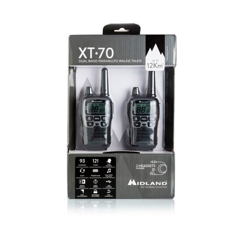 Walkie Talkies MIDLAND XT-70 bibanda PMR446/ LPD set