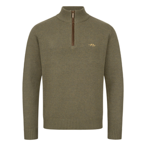 BLASER Herren-Wollpullover mit halbem Reißverschluss