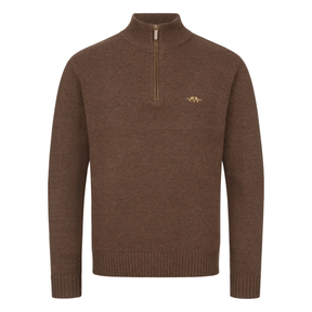 BLASER Herren-Wollpullover mit halbem Reißverschluss