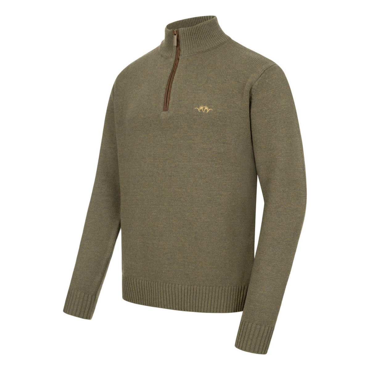 BLASER Herren-Wollpullover mit halbem Reißverschluss