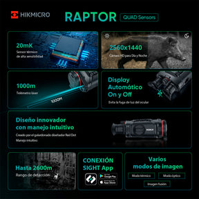 Binocular nocturno y termico Hikmicro Raptor RH50L / RH50LN